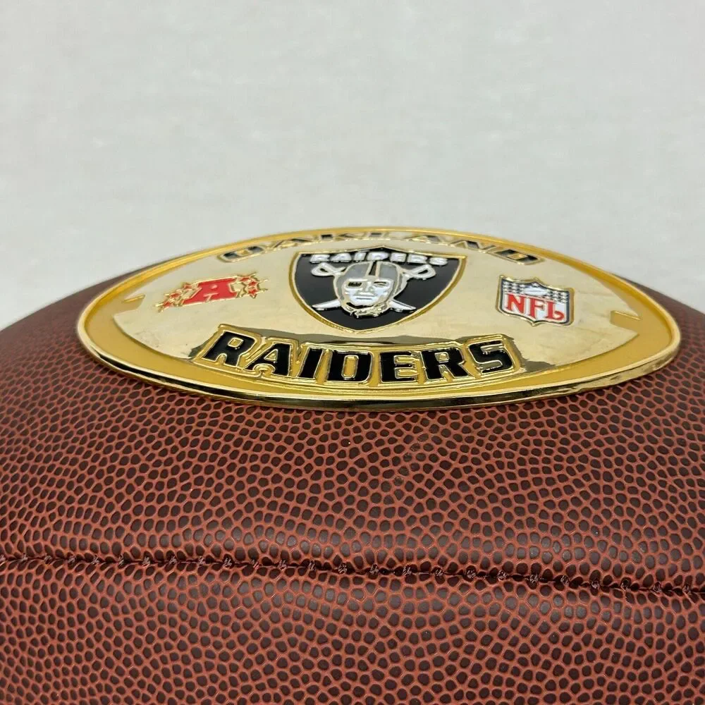 Oakland Raiders Football Shaped Metal Plate Plaque 2.75x4.75